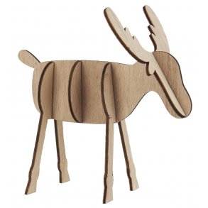 Stillenat - DIY Elg stende natur B 6 H 10,5 L 11 cm