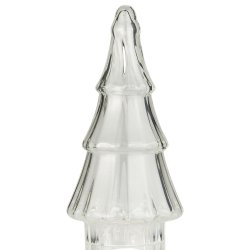 Stillenat juletr i glas m/hul i bunden H: 20 : 9,5cm.