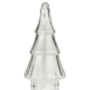 Stillenat juletr i glas m/hul i bunden H: 20 : 9,5cm.