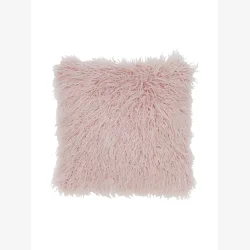 Svanefors pudebetrk m/kunstpels puder rosa 45x45cm. 