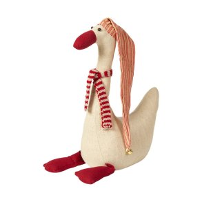 Speedtsberg - Julegs Gytha m/stribede trklde 19x30cm, Beige & Rd