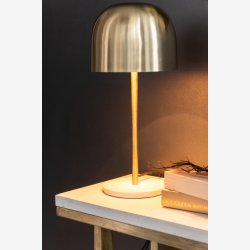 J-Line - Bordlampe Guld Metal/Marmor 20,5x20,5x49cm.