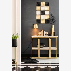 J-Line - Bordlampe Guld Metal/Marmor 20,5x20,5x49cm.