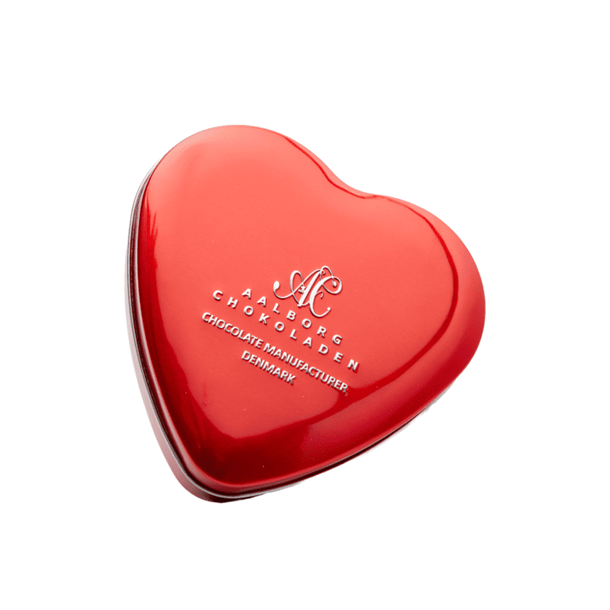 Aalborg Chokoladen - Hjerteske i metal m/7 stk. chokolade hjerter 70 g.