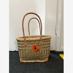 Madam Gr�skar - Strandtaske Gr�n mix 40x25 cm.