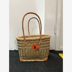 Madam Gr�skar - Strandtaske Gr�n mix 40x25 cm.