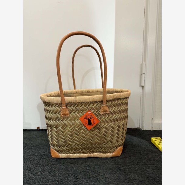Madam Gr�skar - Strandtaske Gr�n mix 40x25 cm.