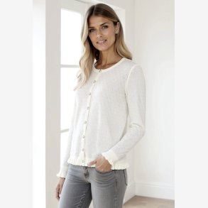 Ofelia - Aja Strik Cardigan R�hvid