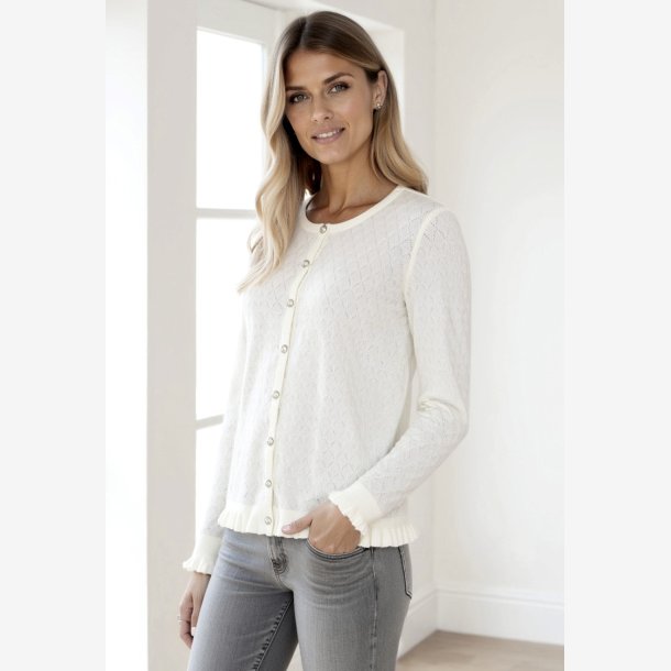 Ofelia - Aja Strik Cardigan R�hvid