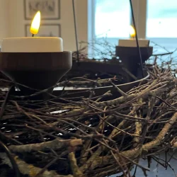 SNOREN - Lysholder i rget eg til adventsring.