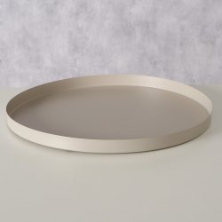 Rund Metal Bakke pulver lakeret Sand : 51 cm. 