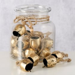 Jule Bjlde m/jute snor - Antik Guld H: 6 cm. 