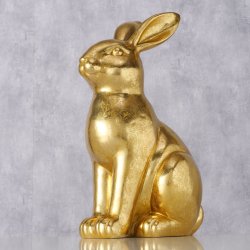 Kanin figur guld polyresin D:16,5 B:24 H:39 cm