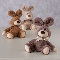 Kanin Krammedyr m/sljfe H: 24 cm. - Flere Farver