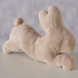 Kanin formet pude plys beige polyester L:47 B:39 H:10 cm