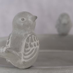 Rundt fuglebad gr� Jern, Beton L:30 B:24 H:11 cm