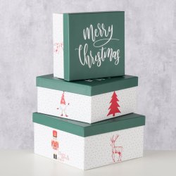 sker m/julemotiv Grn/Hvid Papir/Pap - Flere Strrelser