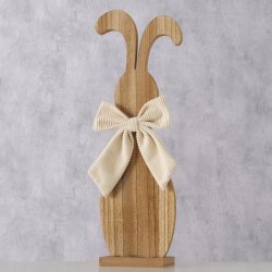 Kaninfigur i tr� m/sl�jfe Brun L:15 B:6 H:40 cm