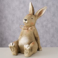 Kaninfigur i keramik mat brun L:22 B:22 H:39 cm