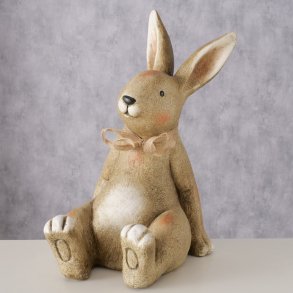 Kaninfigur i keramik mat brun L:22 B:22 H:39 cm