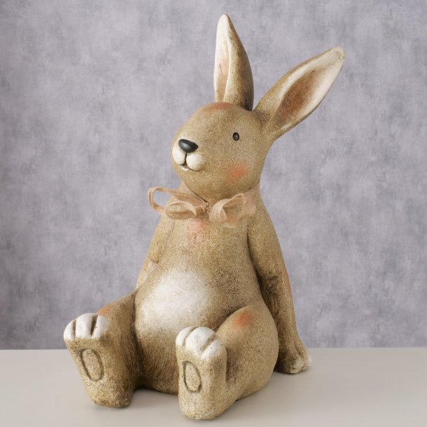 Kaninfigur i keramik mat brun L:22 B:22 H:39 cm