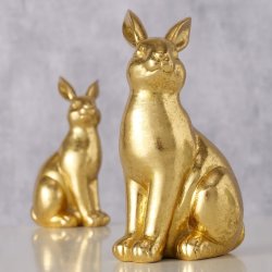 Kaninfigur i guld (leveres assorteret) Polyresin L:8 B:6 H:14 cm