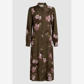 I Say - Ane Klassisk Kjole - Khaki Flowerdream