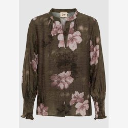 I Say - Ane Printet Bluse - Khaki Flowerdream