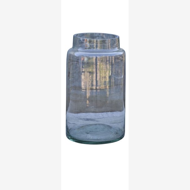 Adele Vase genbrugsglas m/r kant rustikt look : 19 H: 34 cm. 