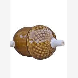 Agern hndlavet ler/glasur ca. : 6 H: 11,5cm. flere farver