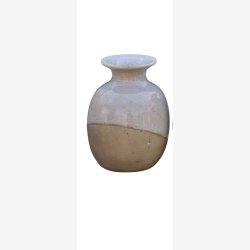 Vase hndlavet ler/glasur buttet ca. : 8 H: 10,5cm. Flere farver.