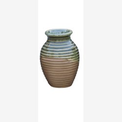Vase hndlavet ler/glasur m/riller ca. : 8,5 H: 11,5cm. Flere farver.