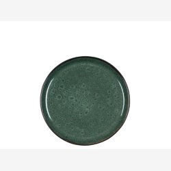 BITZ - Tallerken Gastro Sort/Grn 21xH2cm Stentj.
