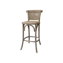 Chic Antique - Fransk Barstol m/fletsde og rygln Naturlig H103xL43,5xB51,5cm.