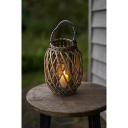 Lanterne Flet m/glasindsats &amp; hank H: 35 : 16 cm. Gr