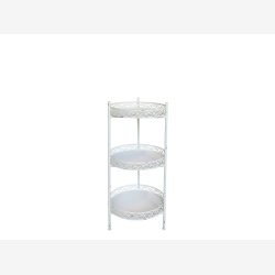 Chic Antique - Reol Rund m/3 hylder Patineret creme 35xH86cm Metal.