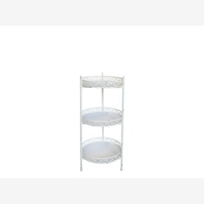 Chic Antique - Reol Rund m/3 hylder Patineret creme 35xH86cm Metal.