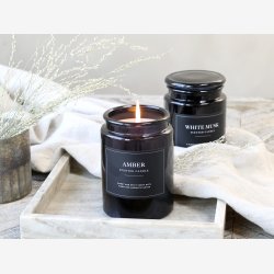 Chic Antique - Lucon Duftlys i apotekerglas 95t. H:14,5 : 9,5cm. Amber