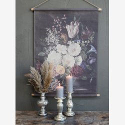 Chic Antique Lrred til ophng m/blomsterprint 97x76 cm.
