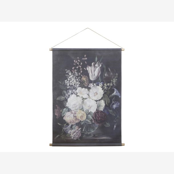 Chic Antique Lrred til ophng m/blomsterprint 97x76 cm.