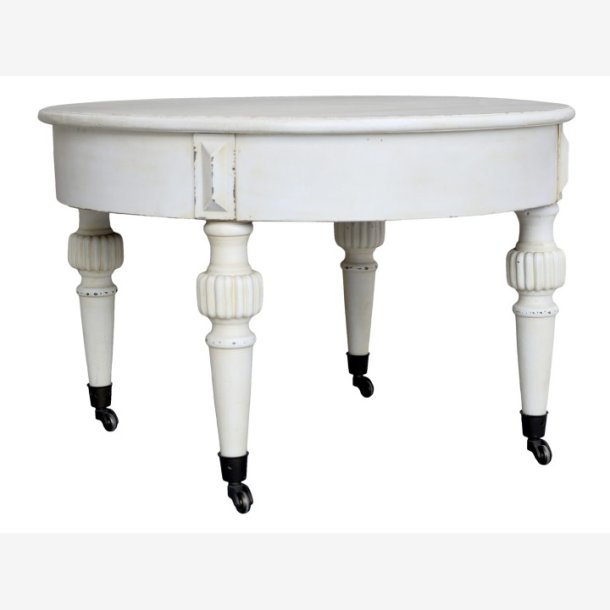 Chic Antique - Marie Antoinette Sofabord m/hjul Patineret creme 70xH46cm.