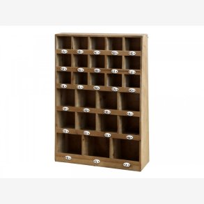 Chic Antique - Sorteringsreol til vg m/bogstaver H68xB51xL16,5cm Patineret/Naturlig.