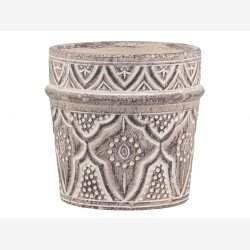 Chic Antique - vron Urtepotteskjuler m/mnster Mrk natur 14,5xH14cm Cement.