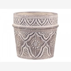 Chic Antique - vron Urtepotteskjuler m/mnster Mrk natur 18,5xH17,5cm Cement.