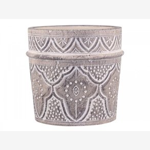 Chic Antique - vron Urtepotteskjuler m/mnster Mrk natur 27xH25,5cm Cement.