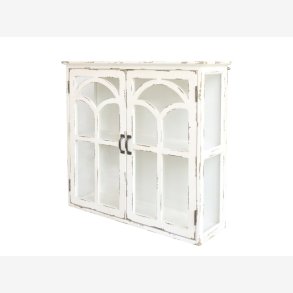 Chic Antique - Vgskab/Vitrineskab H62xB20xL70cm patineret creme.