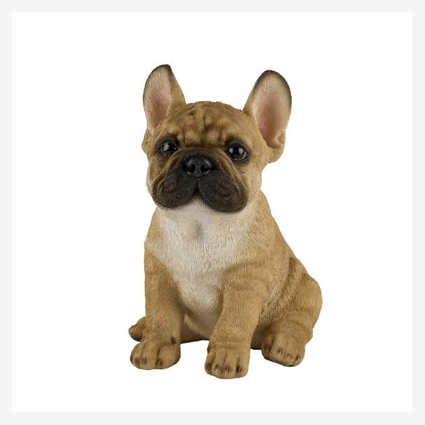 La Vida - Dekorations fransk Bulldog hunde figur H16cm, Brun