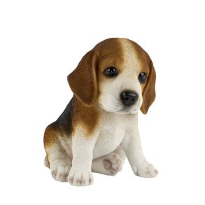 La Vida - Dekorations Beagle hunde figur H16cm, Brun/Hvid