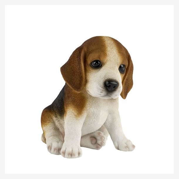 La Vida - Dekorations Beagle hunde figur H16cm, Brun/Hvid
