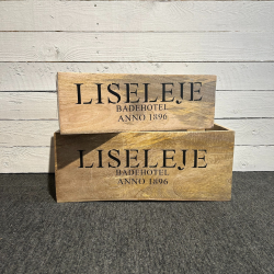 Trkasse m/tekst "Liseleje Badehotel" Mangotr 